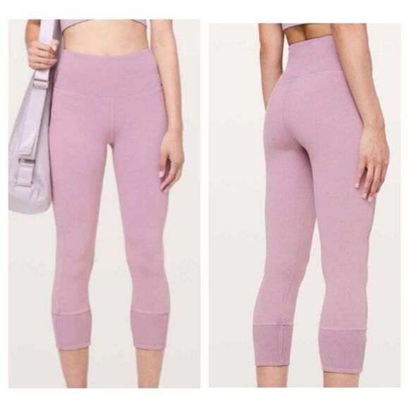 LULULEMON WUNDER UNDER CROP 23” RIBBED HIGH RISE - Picture 1 of 8